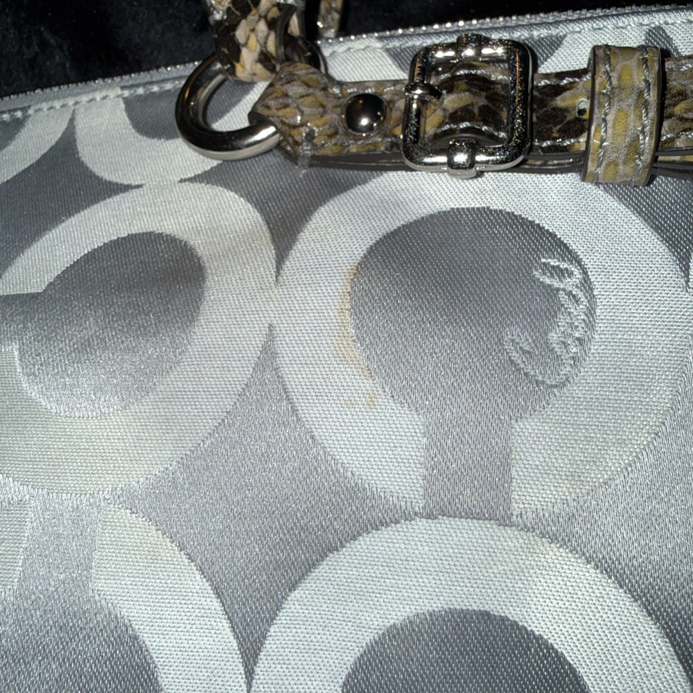 Coach Madison Op Art Python Grey Sateen Satchel 1… - image 3